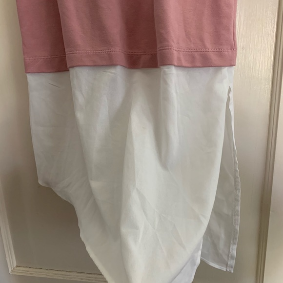 NWT STRADIVARIUS Pink and White Asymmetrical Tank - Picture 4 of 4